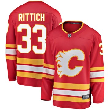 Breakaway Fanatics Branded Men's David Rittich Calgary Flames Alternate Jersey - Red