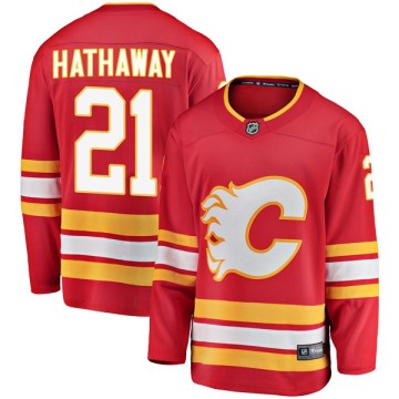 Breakaway Fanatics Branded Men's Garnet Hathaway Calgary Flames Alternate Jersey - Red