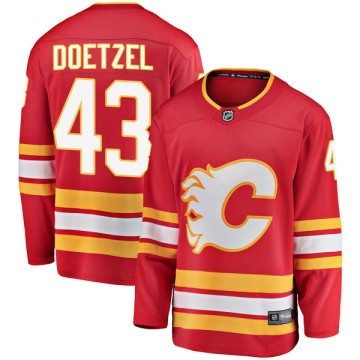 Breakaway Fanatics Branded Men's Kayle Doetzel Calgary Flames Alternate Jersey - Red