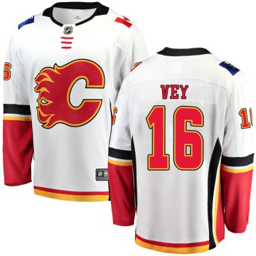 Breakaway Fanatics Branded Men's Linden Vey Calgary Flames Away Jersey - White