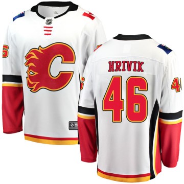 Breakaway Fanatics Branded Men's Marek Hrivik Calgary Flames Away Jersey - White