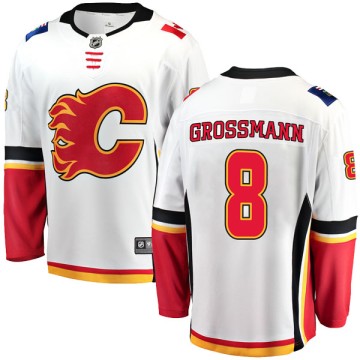 Breakaway Fanatics Branded Men's Nicklas Grossmann Calgary Flames Away Jersey - White