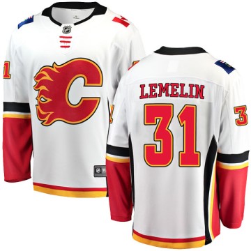 Breakaway Fanatics Branded Men's Rejean Lemelin Calgary Flames Away Jersey - White