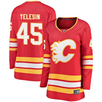 Breakaway Fanatics Branded Women's Alexander Yelesin Calgary Flames Alternate Jersey - Red