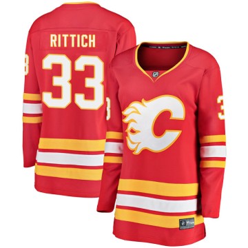 Breakaway Fanatics Branded Women's David Rittich Calgary Flames Alternate Jersey - Red
