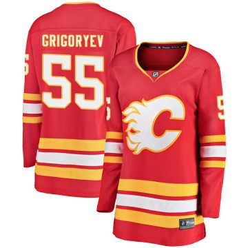 Breakaway Fanatics Branded Women's Mikhail Grigoryev Calgary Flames Alternate Jersey - Red