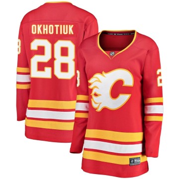Breakaway Fanatics Branded Women's Nikita Okhotiuk Calgary Flames Alternate Jersey - Red