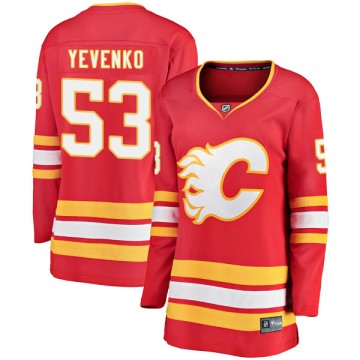 Breakaway Fanatics Branded Women's Oleg Yevenko Calgary Flames Alternate Jersey - Red