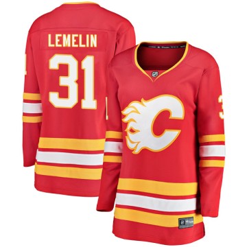 Breakaway Fanatics Branded Women's Rejean Lemelin Calgary Flames Alternate Jersey - Red