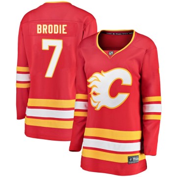 Breakaway Fanatics Branded Women's T.J. Brodie Calgary Flames Alternate Jersey - Red