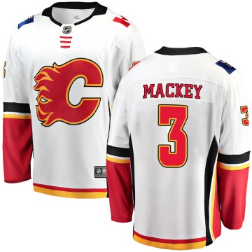 Breakaway Fanatics Branded Youth Connor Mackey Calgary Flames Away Jersey - White