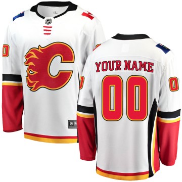 Breakaway Fanatics Branded Youth Custom Calgary Flames Away Jersey - White