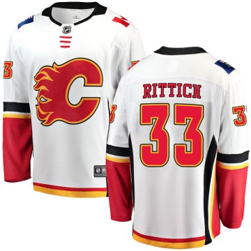 Breakaway Fanatics Branded Youth David Rittich Calgary Flames Away Jersey - White