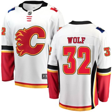 Breakaway Fanatics Branded Youth Dustin Wolf Calgary Flames Away Jersey - White