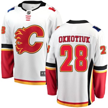 Breakaway Fanatics Branded Youth Nikita Okhotiuk Calgary Flames Away Jersey - White