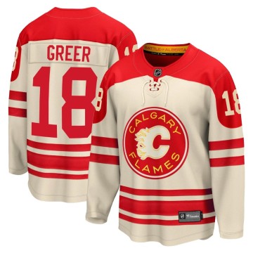 Premier Fanatics Branded Men's A.J. Greer Calgary Flames Breakaway 2023 Heritage Classic Jersey - Cream