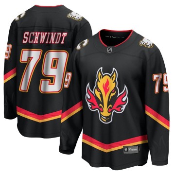 Premier Fanatics Branded Men's Cole Schwindt Calgary Flames Breakaway 2022/23 Alternate Jersey - Black