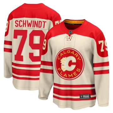 Premier Fanatics Branded Men's Cole Schwindt Calgary Flames Breakaway 2023 Heritage Classic Jersey - Cream