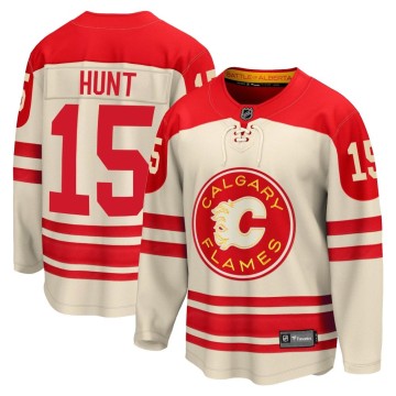 Premier Fanatics Branded Men's Dryden Hunt Calgary Flames Breakaway 2023 Heritage Classic Jersey - Cream