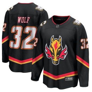 Premier Fanatics Branded Men's Dustin Wolf Calgary Flames Breakaway 2022/23 Alternate Jersey - Black