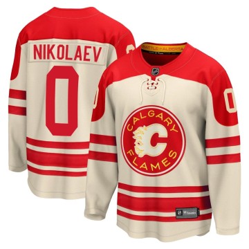 Premier Fanatics Branded Men's Ilya Nikolaev Calgary Flames Breakaway 2023 Heritage Classic Jersey - Cream