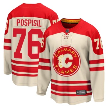 Premier Fanatics Branded Men's Martin Pospisil Calgary Flames Breakaway 2023 Heritage Classic Jersey - Cream