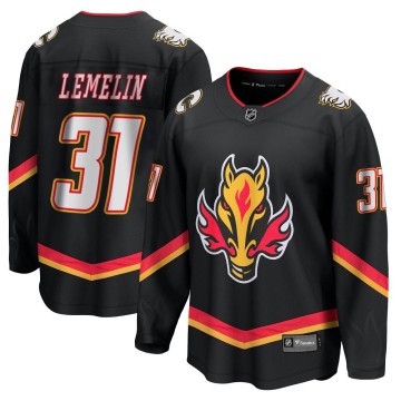 Premier Fanatics Branded Men's Rejean Lemelin Calgary Flames Breakaway 2022/23 Alternate Jersey - Black