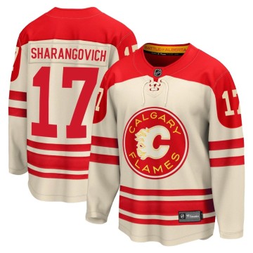 Premier Fanatics Branded Men's Yegor Sharangovich Calgary Flames Breakaway 2023 Heritage Classic Jersey - Cream