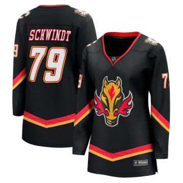 Premier Fanatics Branded Women's Cole Schwindt Calgary Flames Breakaway 2022/23 Alternate Jersey - Black
