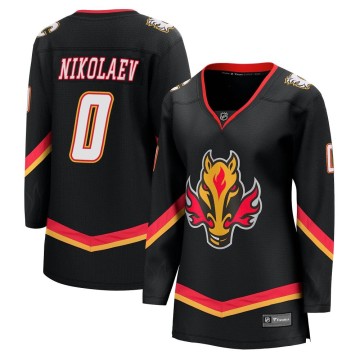 Premier Fanatics Branded Women's Ilya Nikolaev Calgary Flames Breakaway 2022/23 Alternate Jersey - Black
