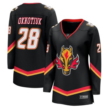 Premier Fanatics Branded Women's Nikita Okhotiuk Calgary Flames Breakaway 2022/23 Alternate Jersey - Black