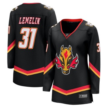 Premier Fanatics Branded Women's Rejean Lemelin Calgary Flames Breakaway 2022/23 Alternate Jersey - Black