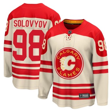 Premier Fanatics Branded Youth Ilya Solovyov Calgary Flames Breakaway 2023 Heritage Classic Jersey - Cream