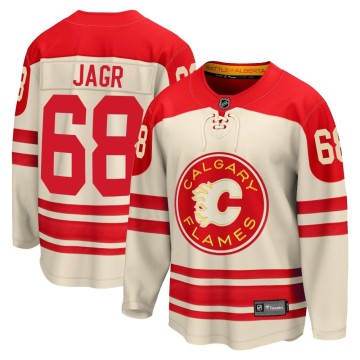 Premier Fanatics Branded Youth Jaromir Jagr Calgary Flames Breakaway 2023 Heritage Classic Jersey - Cream