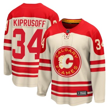 Premier Fanatics Branded Youth Miikka Kiprusoff Calgary Flames Breakaway 2023 Heritage Classic Jersey - Cream